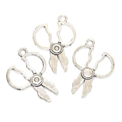 18 vnt mišraus siuvimo kolekcijos pakabukai Tibeto sidabro lydinio metalo žirklinių vamzdžių verpalų „Clew Button“ pakabukai, skirti „pasidaryk pats“ papuošalams gaminti