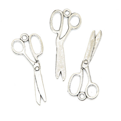 18 vnt mišraus siuvimo kolekcijos pakabukai Tibeto sidabro lydinio metalo žirklinių vamzdžių verpalų „Clew Button“ pakabukai, skirti „pasidaryk pats“ papuošalams gaminti