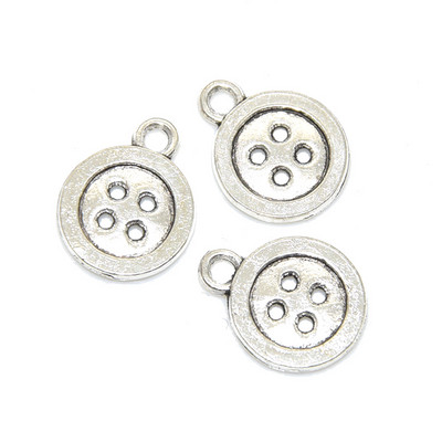 18 vnt mišraus siuvimo kolekcijos pakabukai Tibeto sidabro lydinio metalo žirklinių vamzdžių verpalų „Clew Button“ pakabukai, skirti „pasidaryk pats“ papuošalams gaminti