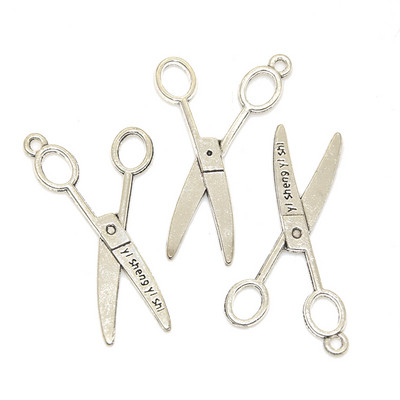 18 vnt mišraus siuvimo kolekcijos pakabukai Tibeto sidabro lydinio metalo žirklinių vamzdžių verpalų „Clew Button“ pakabukai, skirti „pasidaryk pats“ papuošalams gaminti