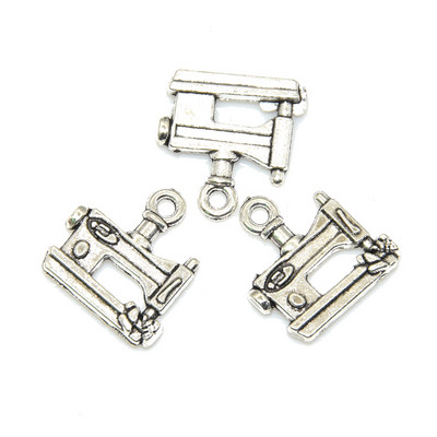 18 vnt mišraus siuvimo kolekcijos pakabukai Tibeto sidabro lydinio metalo žirklinių vamzdžių verpalų „Clew Button“ pakabukai, skirti „pasidaryk pats“ papuošalams gaminti