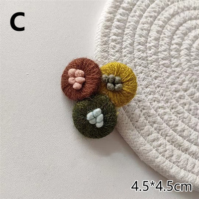 Pleteni cvjetni broš Žene Djevojke DIY Ručno pleteni kaput Haljina Šal Šešir Igla Značka Nakit Poklon za zabavu Broševi od vunenog filca