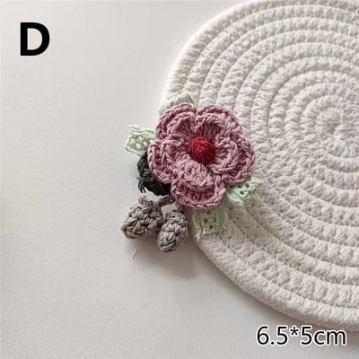 Pleteni cvjetni broš Žene Djevojke DIY Ručno pleteni kaput Haljina Šal Šešir Igla Značka Nakit Poklon za zabavu Broševi od vunenog filca