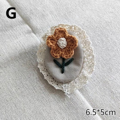 Pleteni cvjetni broš Žene Djevojke DIY Ručno pleteni kaput Haljina Šal Šešir Igla Značka Nakit Poklon za zabavu Broševi od vunenog filca