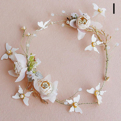 Korejski trendi dodaci za kosu za mladenke Biserne duge tijare Vjenčana traka za glavu Vjenčana frizura za maturalnu Ženska gumica za kosu Ručni rad