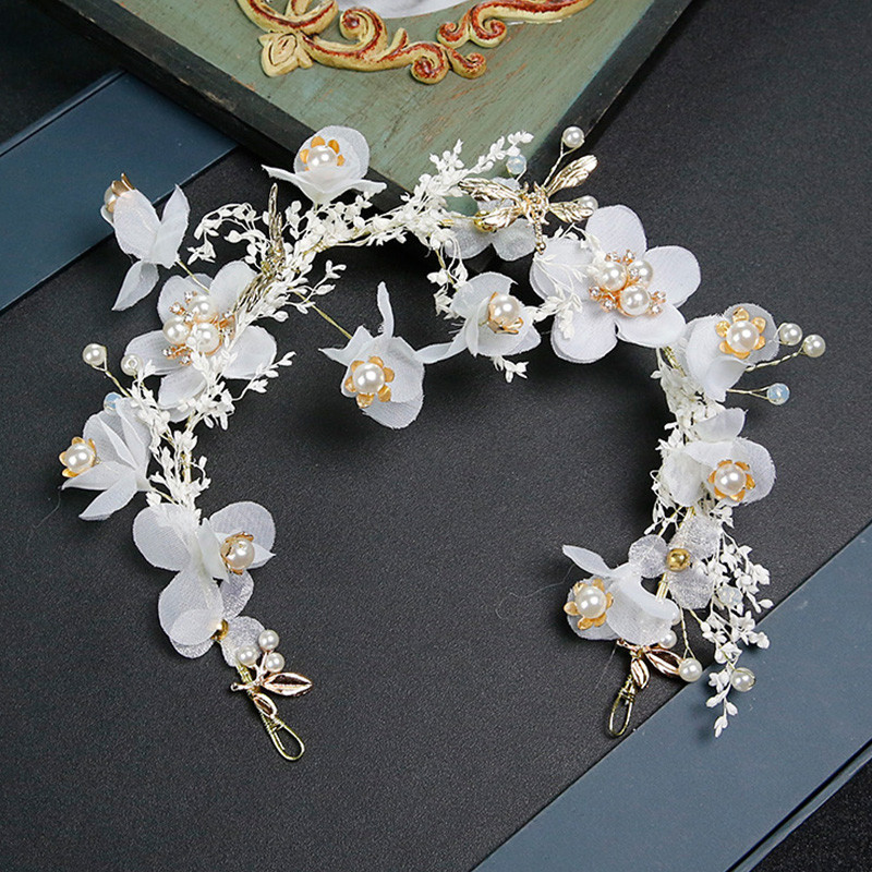 Korejski trendi dodaci za kosu za mladenke Biserne duge tijare Vjenčana traka za glavu Vjenčana frizura za maturalnu Ženska gumica za kosu Ručni rad