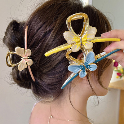 Clip Gheare Păr Fluture Pentru Femei Coreeană Geometrică Rechin Metal Accesorii Păr Coada De Cal La Moda Elegantă