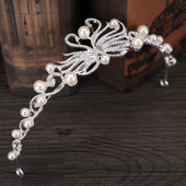 Női Szimuláció Gyöngy Divat Tiaras Korona Menyasszonyi Esküvői Elegáns Ruha Fejfedők Női Hattyú Fém Hajpánt Hajékszerek