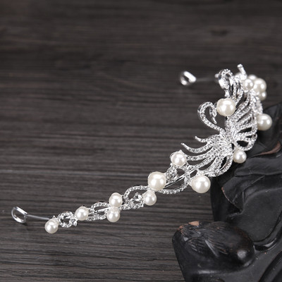 Női Szimuláció Gyöngy Divat Tiaras Korona Menyasszonyi Esküvői Elegáns Ruha Fejfedők Női Hattyú Fém Hajpánt Hajékszerek
