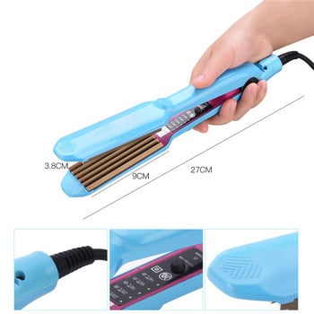 PRITECH Hair Crimper Σίδερο για μπούκλες Κεραμικά Crimpers Wavers Ραβδί για μπούκλες Γρήγορη θέρμανση 3 βαρελιών Εργαλεία σπασίματος μαλλιών Καλαμπόκι Τύποι μαλλιών