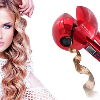 Автоматична маша за коса Маша за коса Електрически LCD Маши против изгаряне Вълна Инструмент за оформяне на коса Керамично отопление за момичета Жени