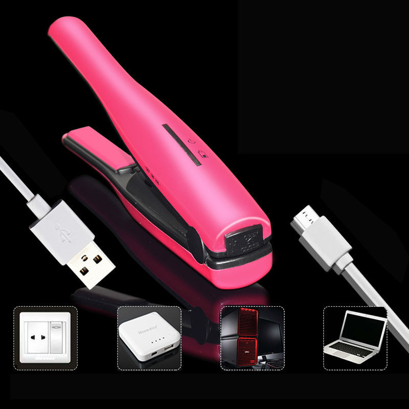 Hajcsavaró Akkus ceruza Lapos Vasalók Mini Hajsütővas USB töltés Hajegyenesítő Professzionális Waves Hajformázó eszközök