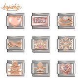 Hapiship New Original Daisy Romantic Rose Angle Heart Italian Charm Fit 9mm Narukvica Izrada nakita od nehrđajućeg čelika DJTop63