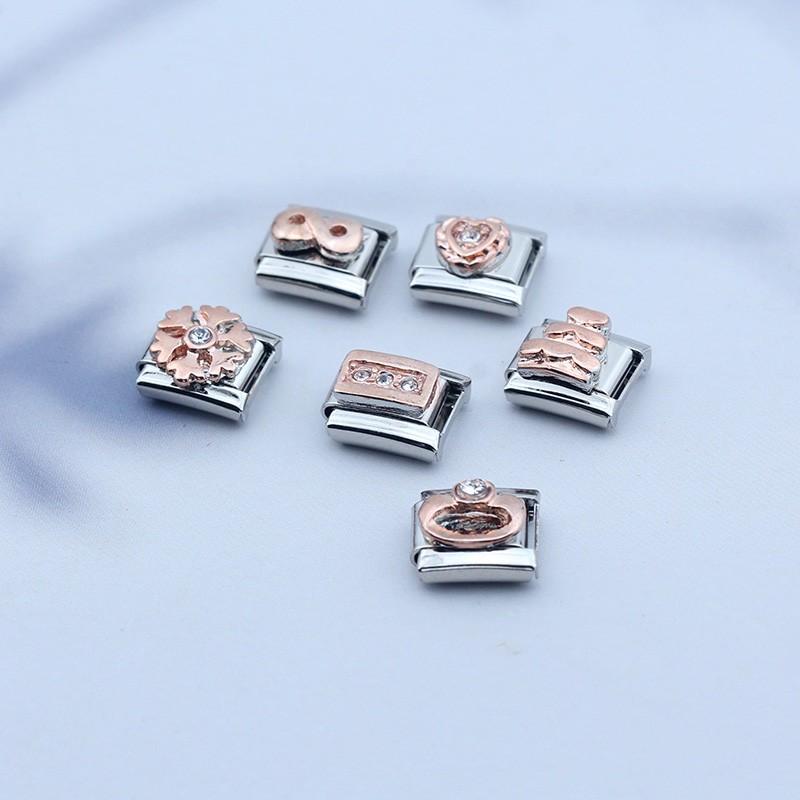 Hapiship New Original Daisy Romantic Rose Angle Heart Italian Charm Fit 9mm Narukvica Izrada nakita od nehrđajućeg čelika DJTop63