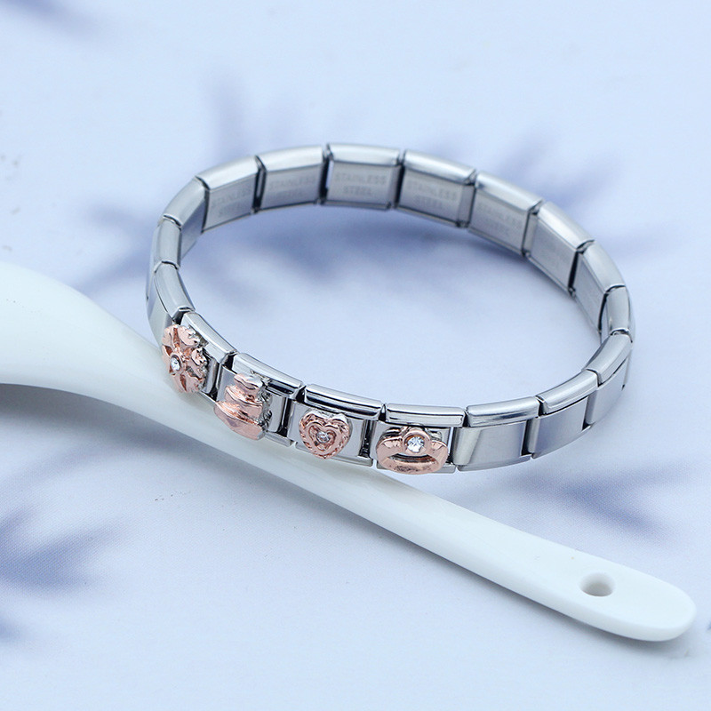 Hapiship New Original Daisy Romantic Rose Angle Heart Italian Charm Fit 9mm Narukvica Izrada nakita od nehrđajućeg čelika DJTop63