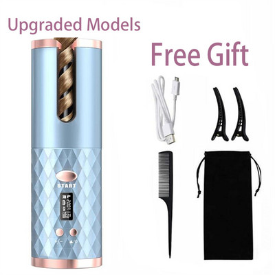 Automatski bežični rotirajući keramički uvijač za kosu USB punjivi prijenosni automatski uvijač za kosu LED zaslon Temperatura Profesionalni uvijač za kosu
