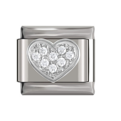 Hapiship uus originaal karikakra südametiib ümmargune CZ tipptasemel Itaalia võlu, 9 mm käevõru roostevabast terasest ehete valmistamine DJ199