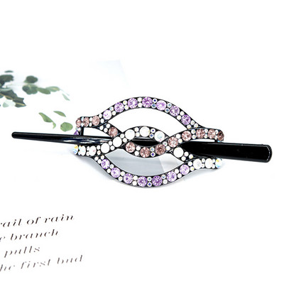 Bețișoare de păr cu strasuri noi Agrafe de păr femei Vintage Brichete de cristal strălucitoare coc coadă de cal Accesorii pentru păr