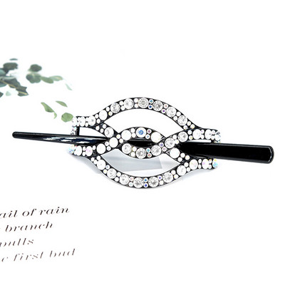 Bețișoare de păr cu strasuri noi Agrafe de păr femei Vintage Brichete de cristal strălucitoare coc coadă de cal Accesorii pentru păr