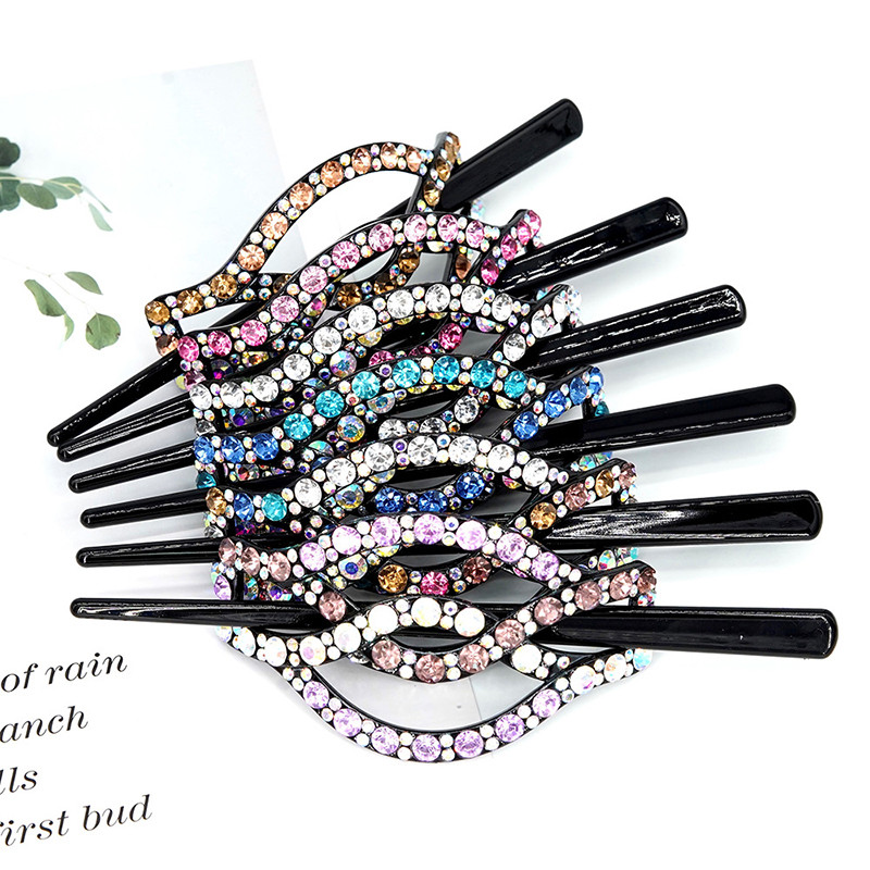 Bețișoare de păr cu strasuri noi Agrafe de păr femei Vintage Brichete de cristal strălucitoare coc coadă de cal Accesorii pentru păr