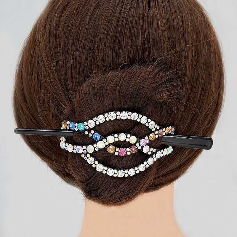 Bețișoare de păr cu strasuri noi Agrafe de păr femei Vintage Brichete de cristal strălucitoare coc coadă de cal Accesorii pentru păr