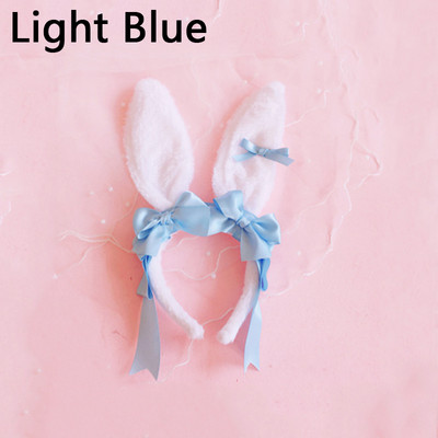 Bentiță de lolita, urechi de iepure de pluș, cerc de păr pentru fete, cosplay, pentru petrecere, accesorii de păr cu fundiță dulce.
