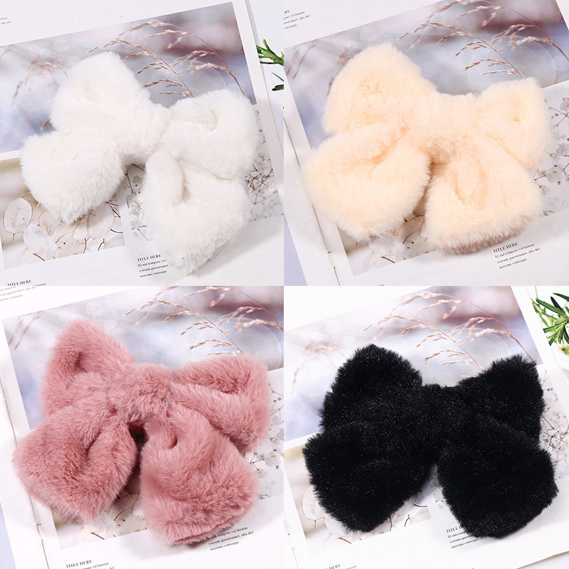 Koreja jesen i zima mašna kopče za djevojčice plišana ukosnica slatka meka proljetna kopča za žene dodaci za kosu pokrivala