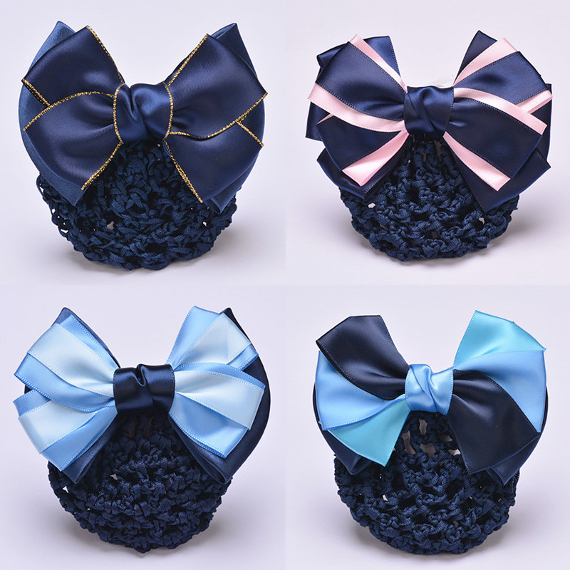 Új hajkapcsok hálós hajkötél szatén masni hajcsat huzat Bowknot konty Snood hajkiegészítők