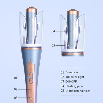 Ubeator Автоматична въртяща се маша за коса Керамична маша Регулируема температура Преносима машина за оформяне на коса