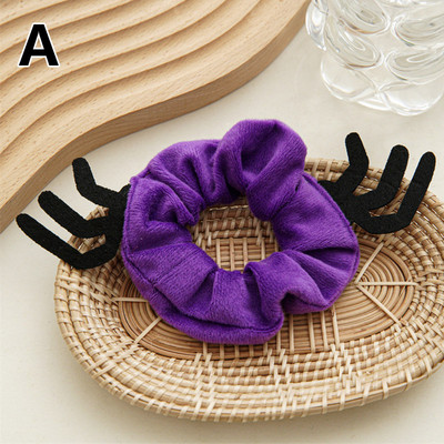 Božićni flanelski prsten za kosu za noć vještica Uzorak paukovog šišmiša Smiješni uzorak đavola Elastično uže za kosu Držač za konjski rep