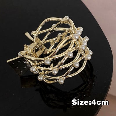 Luxus Gyöngy Strasszkő Haj Karmok Magas Lófarok Tartó Hajtűk Női Cápa Hajcsat Haj kiegészítők Fejfedők Party Ékszerek