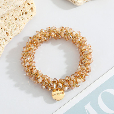 Корейски кристални перли Държачи за конска опашка Въже за коса Елегантна еластична лента за коса Модни женски шапки за момичета Аксесоари за коса