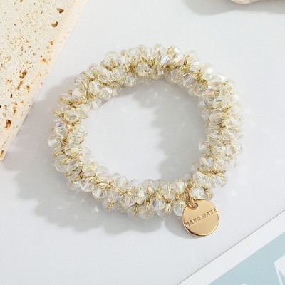 Корейски кристални перли Държачи за конска опашка Въже за коса Елегантна еластична лента за коса Модни женски шапки за момичета Аксесоари за коса