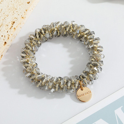 Корейски кристални перли Държачи за конска опашка Въже за коса Елегантна еластична лента за коса Модни женски шапки за момичета Аксесоари за коса