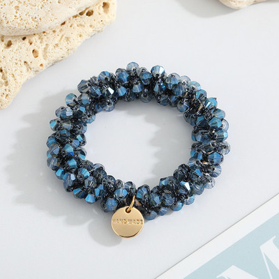 Корейски кристални перли Държачи за конска опашка Въже за коса Елегантна еластична лента за коса Модни женски шапки за момичета Аксесоари за коса