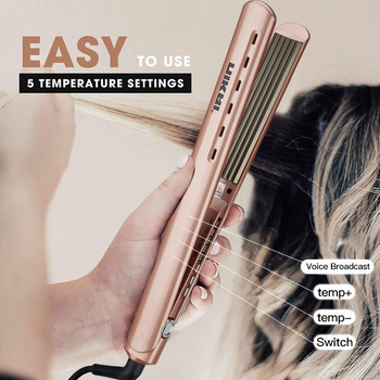 SONOFLY Corn Curling Iron 5 Temperature Fluffy Splint Professional Mini Hair Curler Corrugated Wave Hair Styling Tools NK-8657