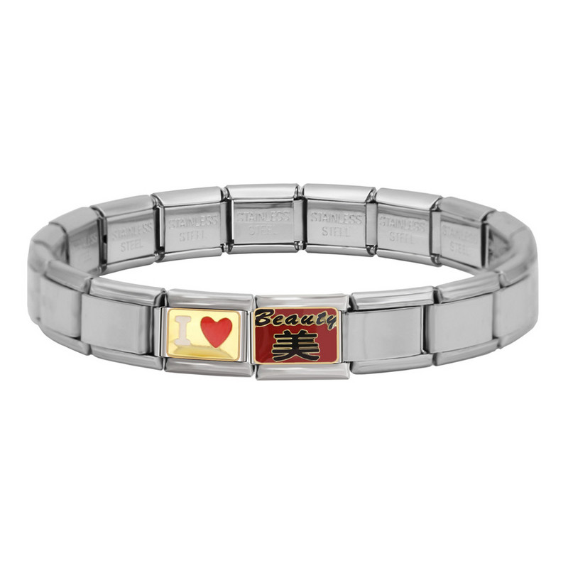 Hapiship Top Új 9mm Széles Eredeti Daisy Coffee Key SPA Love Italian DIY Charm karkötő rozsdamentes acél ékszer készítés DJ094