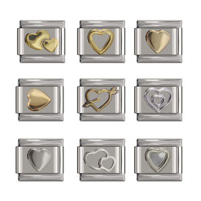 Hapiship Popular Hot Original Daisy Fashion Romantic Heart Charm Links Fit 9mm Гривна от неръждаема стомана Направи си сам DJTop14