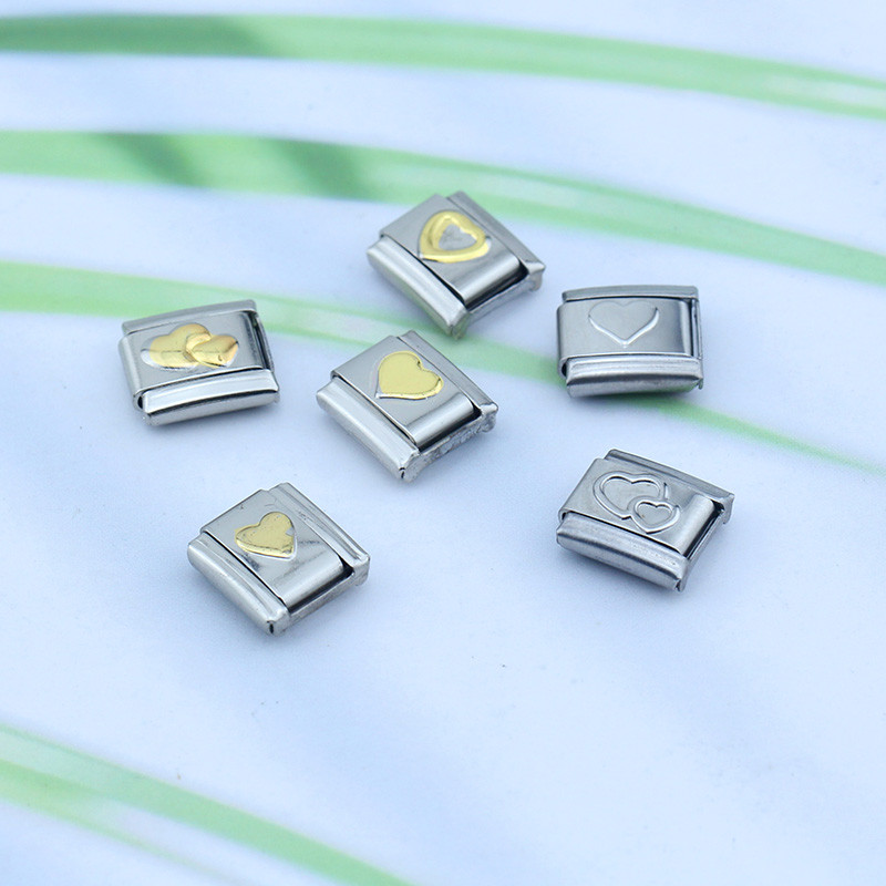 Hapiship Popular Hot Original Daisy Fashion Romantic Heart Charm Links Fit 9mm Гривна от неръждаема стомана Направи си сам DJTop14