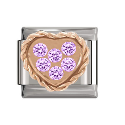 Hapiship Nou Coroană de inimă cu trandafir margaretă originală orbitoare CZ farmec italian se potrivește cu brățară de 9 mm, fabricarea de bijuterii din oțel inoxidabil DJ250