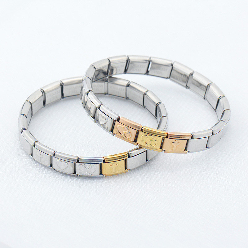 Hapiship Fashion Butterfly Star Cross Romantiline süda Itaalia lingid Charm Fit 9mm roostevabast terasest käevõru ehete valmistamine DJ467