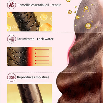 32 мм вълнообразна маша Керамична маша за коса Гевгир с дълбоки вълни LED температура 3 цилиндъра Маша за коса Ролка за оформяне на коса Ютия