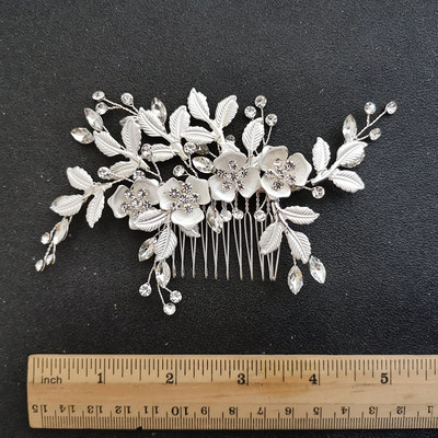 SLBRIDAL Kézzel készített Arany Osztrák Kristályok Strasszok Virág Levél Esküvői Hajcsat Barrettes Menyasszonyi Fejdísz Haj kiegészítők