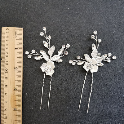 SLBRIDAL Kézzel készített Arany Osztrák Kristályok Strasszok Virág Levél Esküvői Hajcsat Barrettes Menyasszonyi Fejdísz Haj kiegészítők