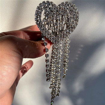 2023 New Fashion Full Rhinestone Love Long Thingle Head Chain Γυναικεία Κομψή γυαλιστερή κρυστάλλινη χτένα μαλλιών Εξαιρετικά κοσμήματα χονδρικής