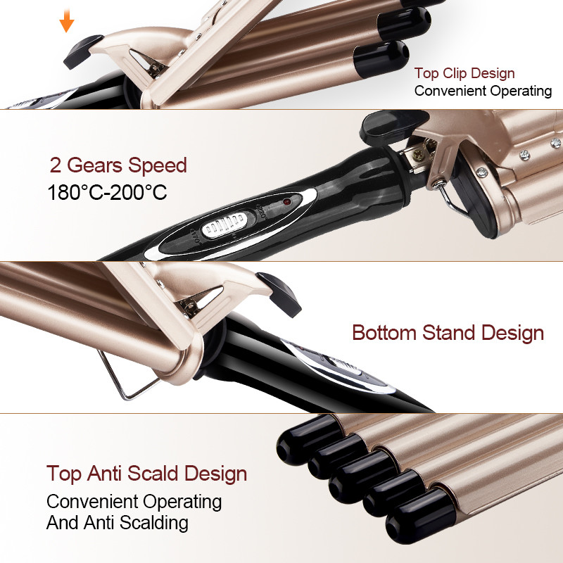 RESUXI uvijači za kosu Profesionalni alati za oblikovanje kose Keramički stilizatori za kosu s pet bačvi Električni uvijači za kosu