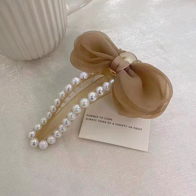 Pearl hajtű Bowknot hajcsat Koreai női kiegészítők 2022 luxus