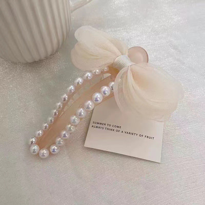 Pearl hajtű Bowknot hajcsat Koreai női kiegészítők 2022 luxus