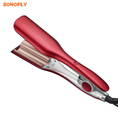 Ondulator de păr SONOFLY 3 butoaie din ceramică ou roșu ondulator Baghetă 5 temperatură 80W Încălzire rapidă Instrumente de styling pentru frumusețe RZ-0042