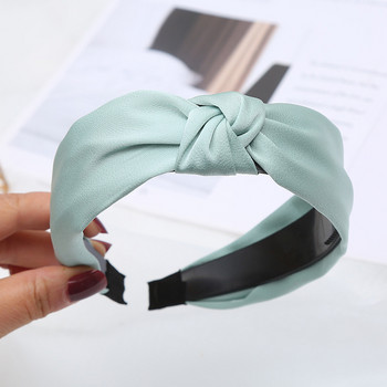 Knot Hair Hoop Headbands for Girls Απλές μονόχρωμες υφασμάτινες κορδέλες Γυναικείες φαρδιές πλαϊνές κεφαλές Αξεσουάρ μαλλιών